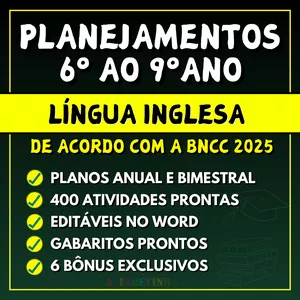 Transforme Suas Aulas de Inglês: Planejamentos Completos do 6º ao 9º Ano (BNCC 2025) para um Ensino Eficaz e Engajador 1 image 1