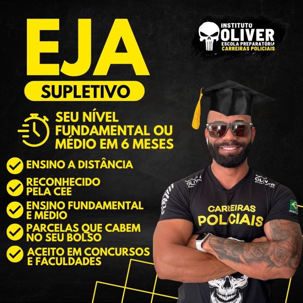 EJA Supletivo Instituto Oliver: Conclua o Fundamental e Médio em 6 Meses com Flexibilidade e Qualidade 1 Curso EJA Supletivo