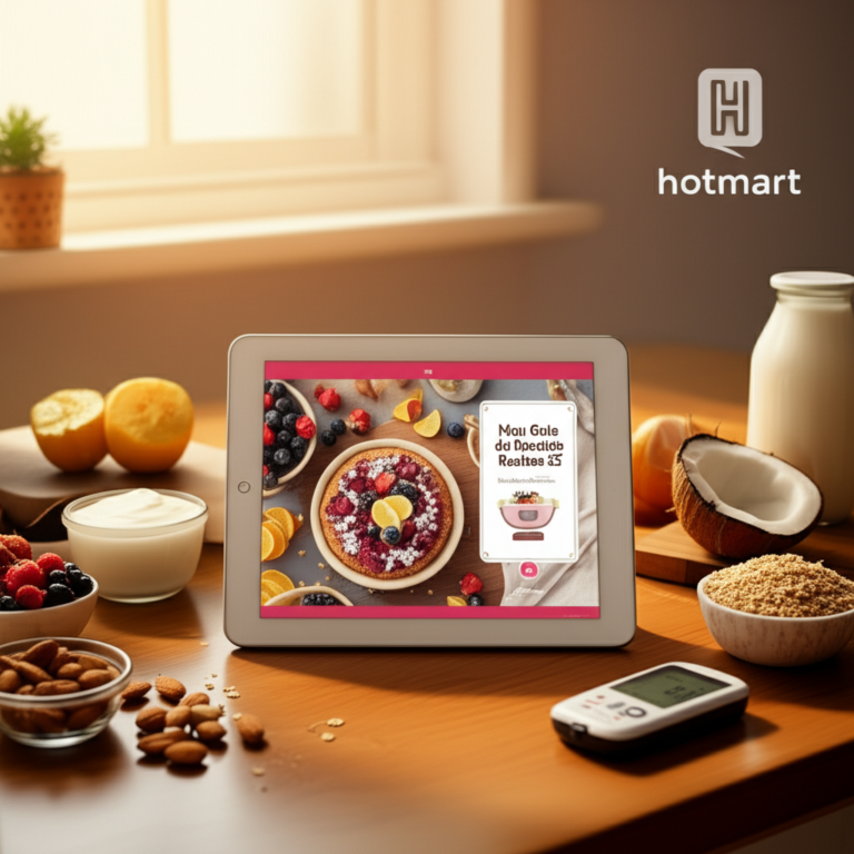 Capa digital do ebook 'Meu Guia de Receitas 3Z' exibindo receitas sem açúcar, sem glúten e sem lactose em uma cozinha moderna.