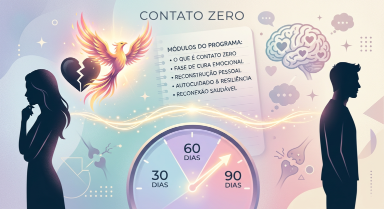 Ilustração que representa o método Reconquista Arautos, mostrando duas pessoas separadas, uma linha de conexão sutil, e símbolos de superação emocional e estratégia de reconquista.