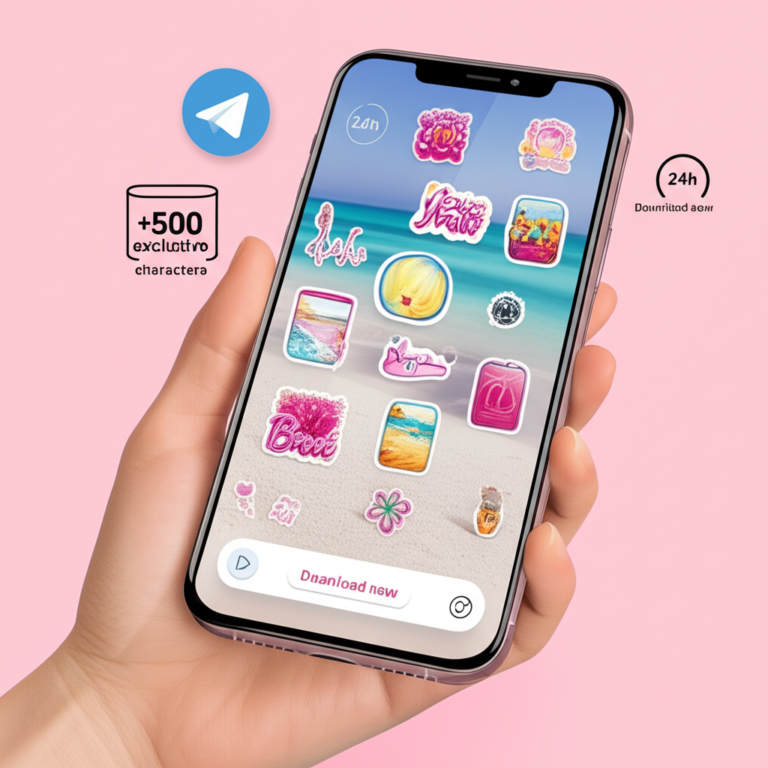 <h1>StoriesPerfeitos: O que realmente esperar das suas primeiras 24h de uso</h1> 4 Smartphone displaying Instagram Stories decorated with feminine stickers, shadows and a beach video background, surrounded by Telegram logo and icons indicating a large library of assets from StoriesPerfeitos.