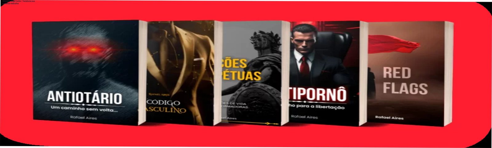 Capa do Antiotário Mega Combo de Rafael Aires, coleção digital de livros sobre desenvolvimento masculino e relacionamentos