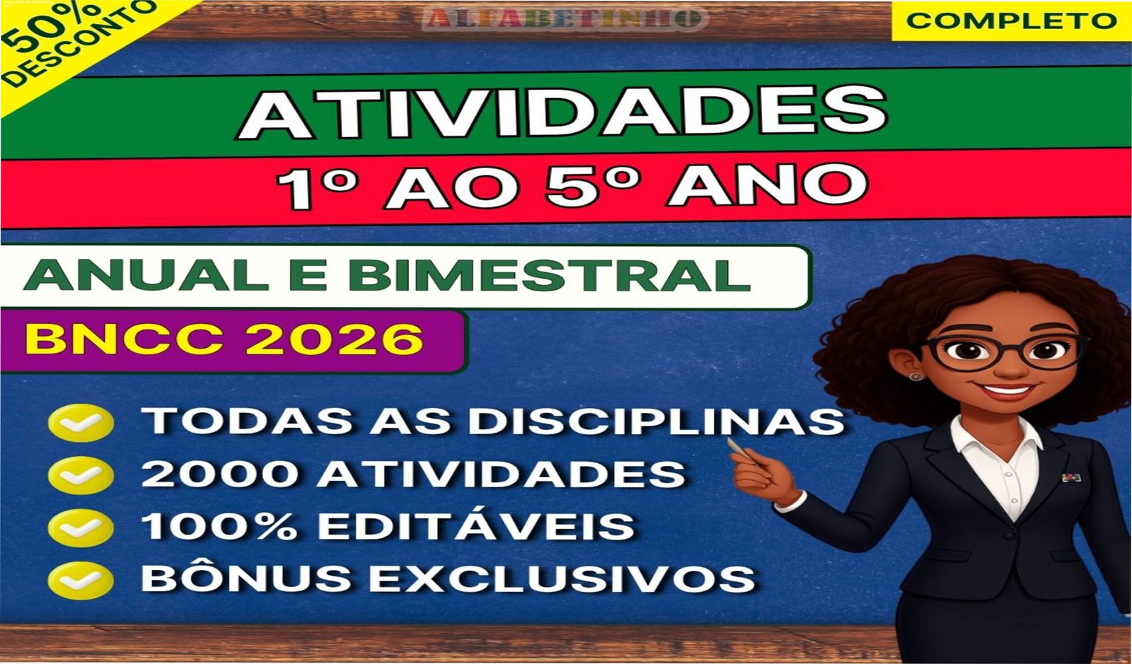 Atividades BNCC 2026 em PDF e Word editáveis para 1º ao 5º ano, com bônus de planos e gabaritos