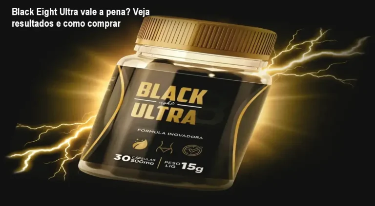 Frasco do suplemento Black Eight Ultra para emagrecimento focado na queima de gordura