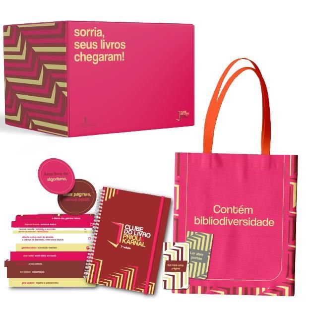 Box Clube do Livro 2026 pré‑venda com 10 livros físicos, sobrecapas exclusivas e brindes como planner, ecobag e marcador magnético
