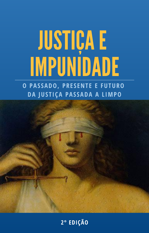 Capa do ebook Justiça e Impunidade mostrando um livro digital, a balança da justiça inclinada, a fachada do STF ao fundo e o autor Armando Schneider Da Silva.