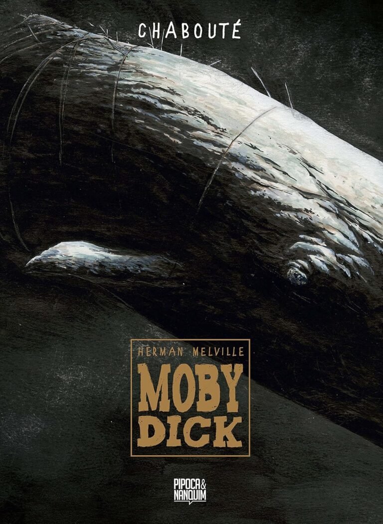 Capa dura do livro Moby Dick edição exclusiva Amazon, ilustrada por Christophe Chabouté, com título em destaque e visual impressionante