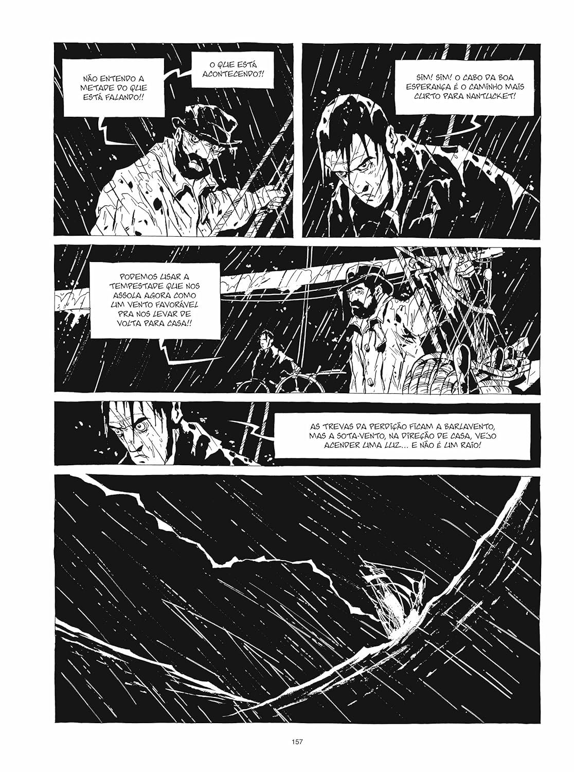 Capa dura da edição exclusiva em português de Moby Dick, quadrinho de Christophe Chabouté