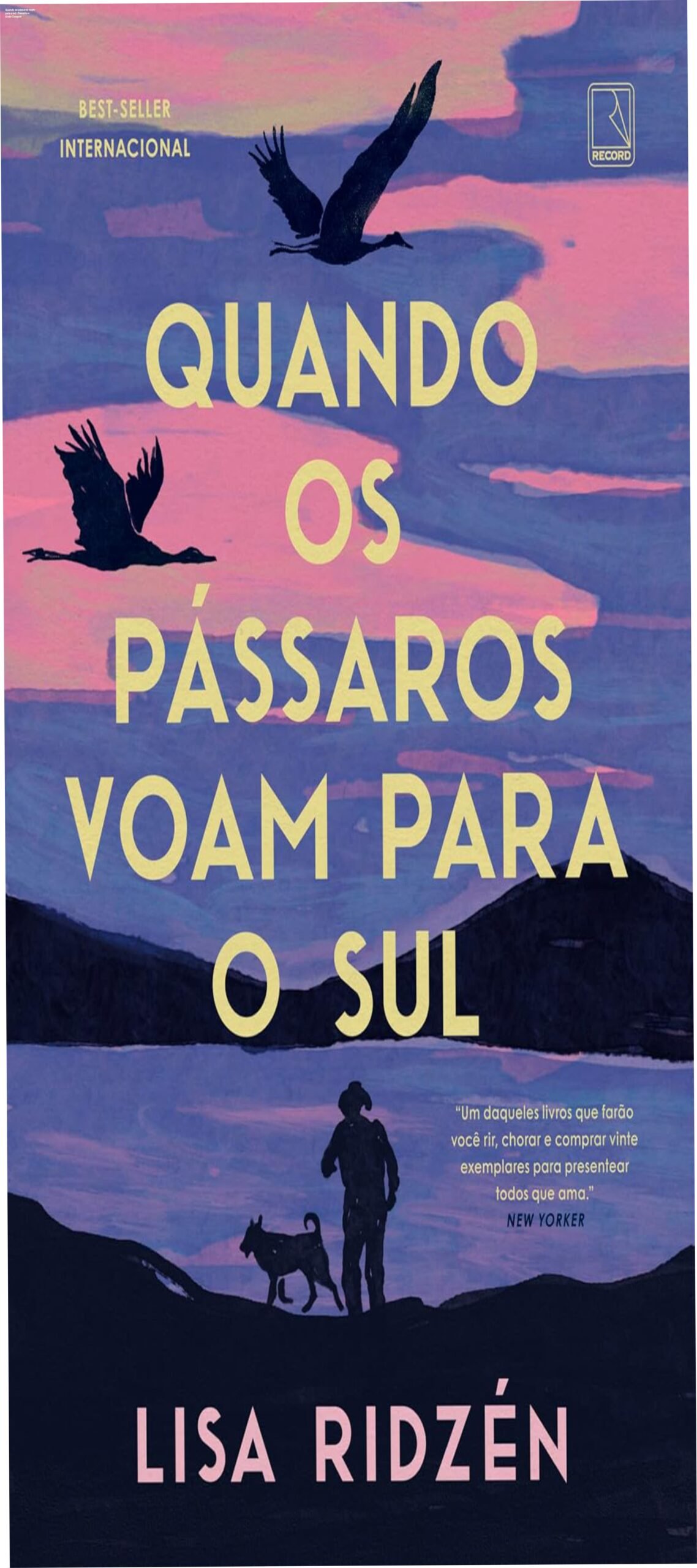 Capa do livro Quando os pássaros voam para o sul, de Lisa Ridzén, mostrando um cenário nórdico minimalista