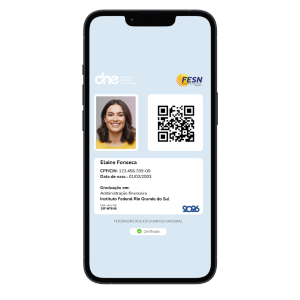 Carteirinha Nacional do Estudante Digital com QR Code oficial para 50% de desconto em shows, cinema, estádios, parques e eventos culturais em todo o Brasil