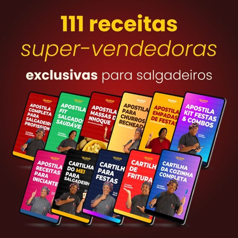 receitas de salgados milionárias cláudia maqtiva