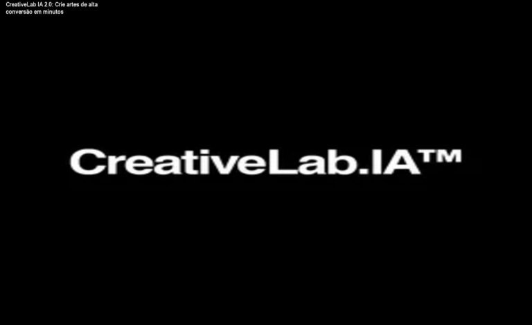 Interface do CreativeLab IA 2.0 mostrando um prompt gerando uma arte publicitária pronta para uso