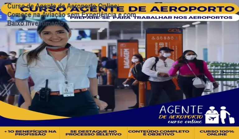 Imagem do Curso de Agente de Aeroporto Online mostrando estudante estudando para conseguir vaga na aviação