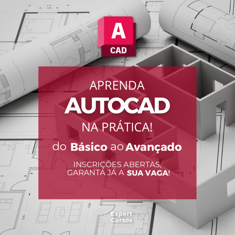 Curso online AutoCAD Expert da Expert Cursos com mais de 30 horas de aulas, blocos CAD e projetos práticos
