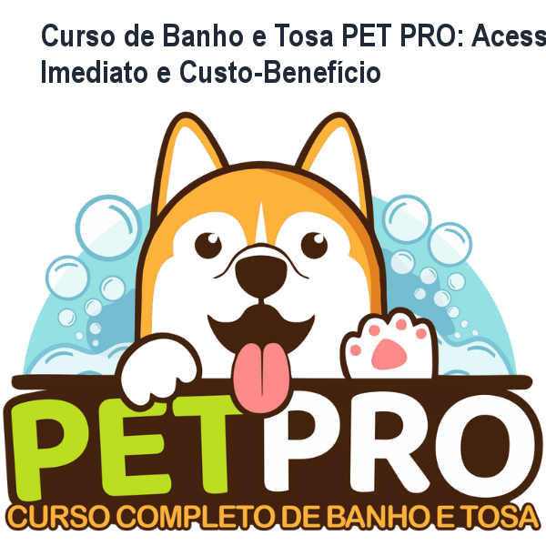 Imagem do Curso de Banho e Tosa PET PRO mostrando um profissional aplicando técnicas de tosa em um cão, evidenciando aprendizado prático para iniciantes.