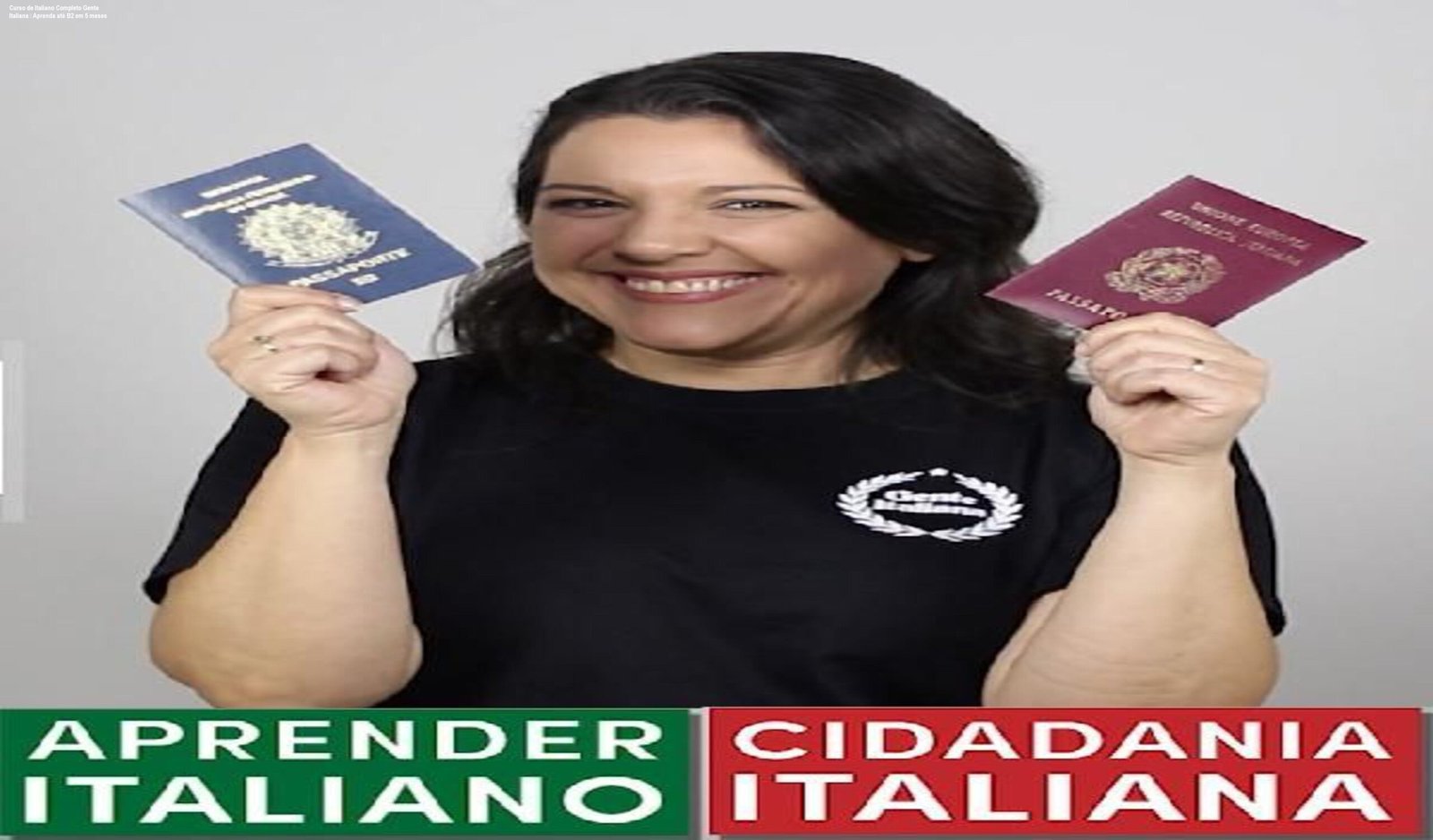Imagem do Curso de Italiano Completo Gente Italiana mostrando aulas online e certificado digital