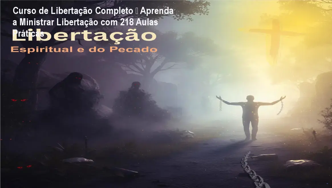 Imagem do Curso de Libertação Completo mostrando o Pastor Juliano Medeiros ensinando técnicas de libertação espiritual