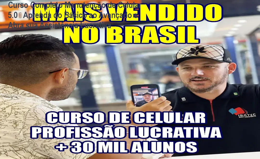 Aluno praticando reparo de smartphone com o Curso de Manutenção de Celular 5.0