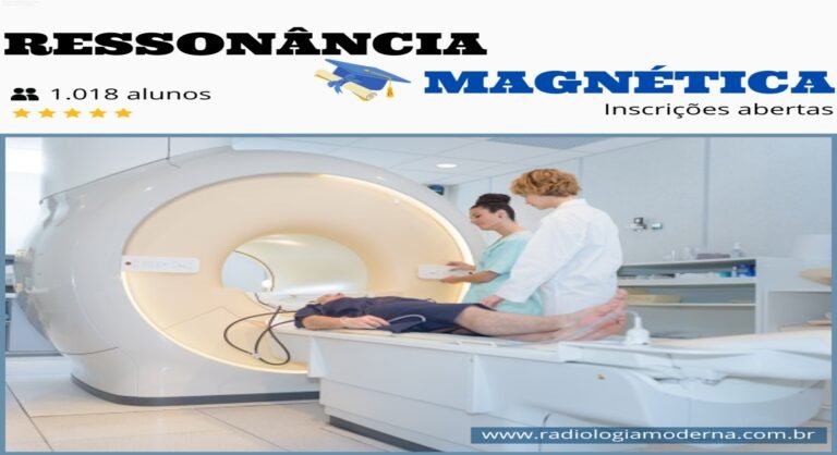 Profissional ajustando paciente para exame de ressonância magnética em centro de diagnóstico.