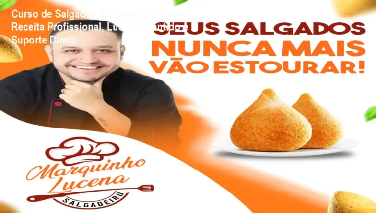 Imagem do curso de salgados Marquinho Lucena mostrando produção prática e resultados de vendas reais