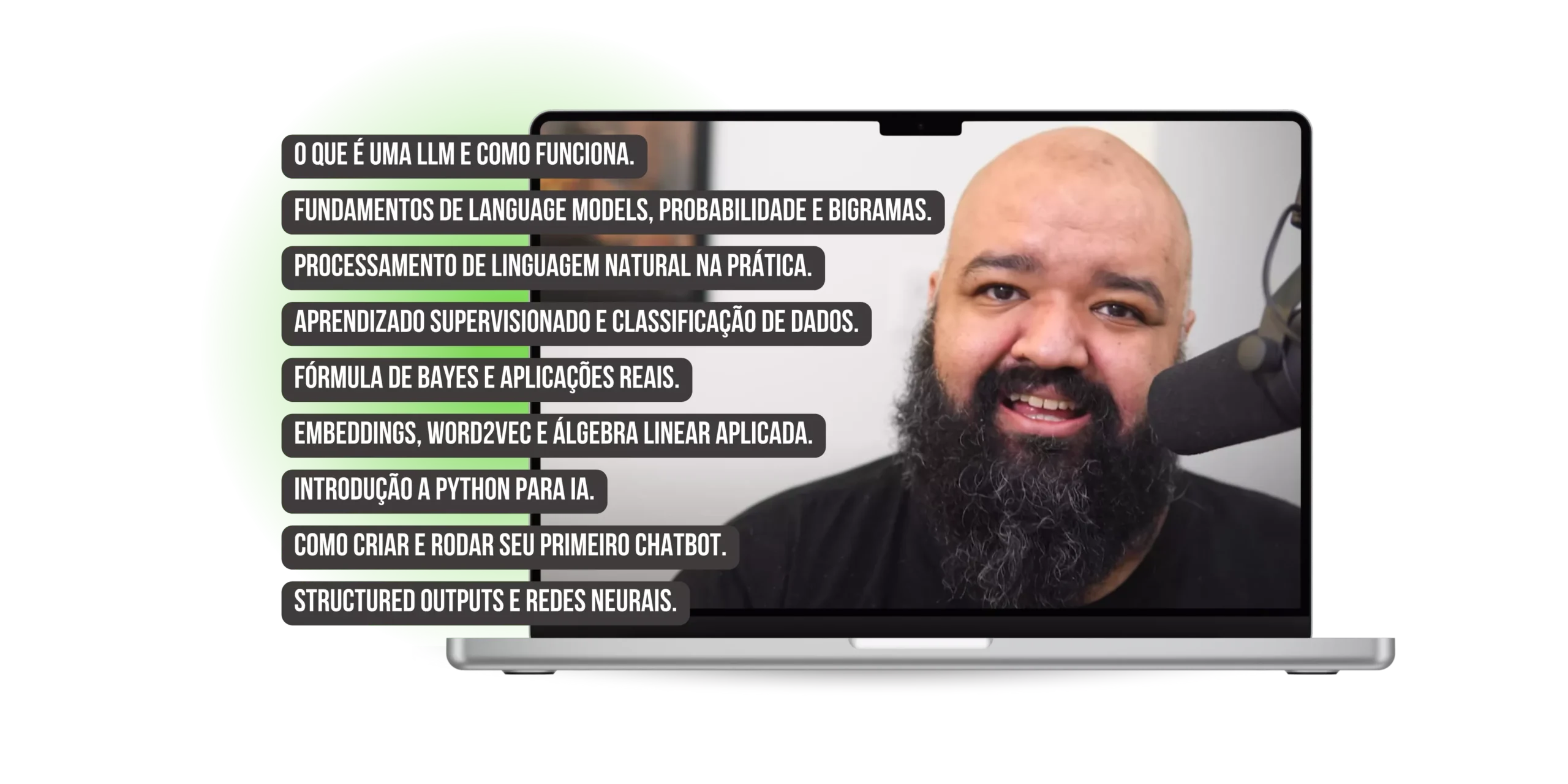 Ilustração de um engenheiro ao lado de um microcontrolador STM32 conectado a sensores e um laptop com código C, representando o Curso STM32 de Gabriel Moreira Vigiano.