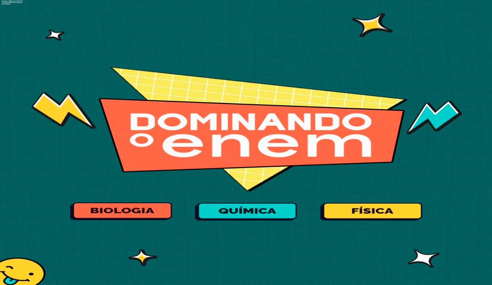 Banner do curso Dominando o ENEM com Professor Guilherme, destacando o foco em Ciências da Natureza e a promessa de +800 pontos no ENEM em 10 semanas, usando o método TRI.