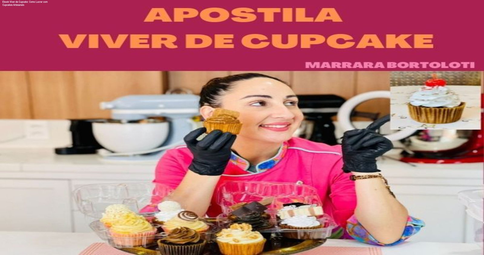 Ebook Viver de Cupcake mostrando receitas e estratégias para vender cupcakes com lucro