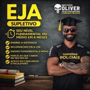 Tela do curso EJA Supletivo Oliver mostrando aulas online e certificado digital