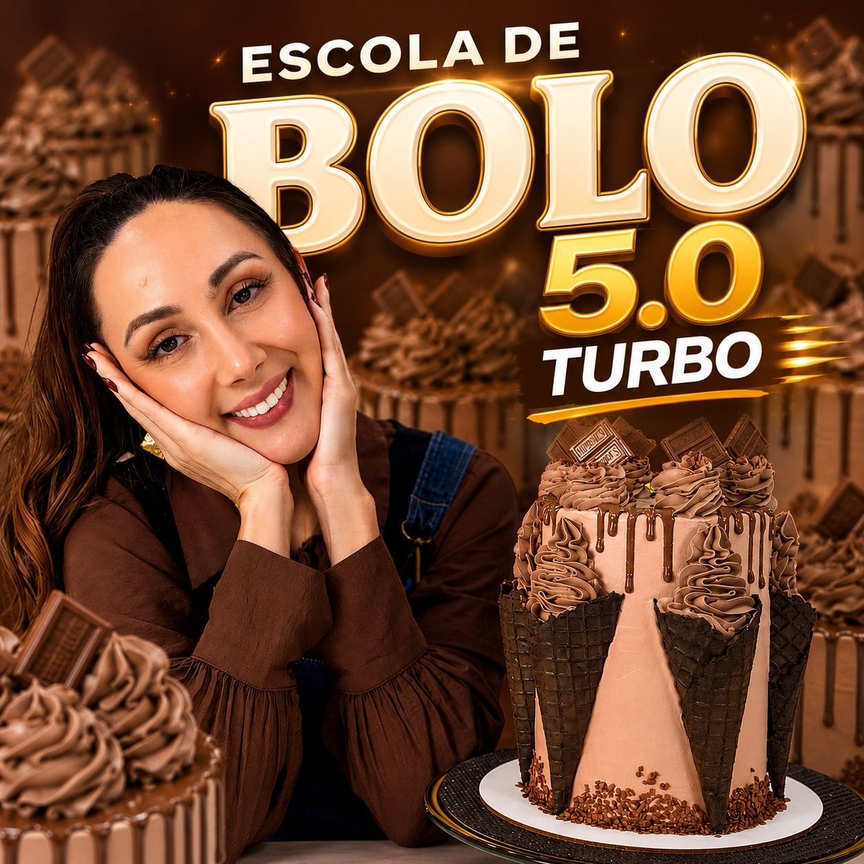 Escola de Bolos 5.0 Turbo de Marrara Bortoloti com apostilas e curso online de confeitaria