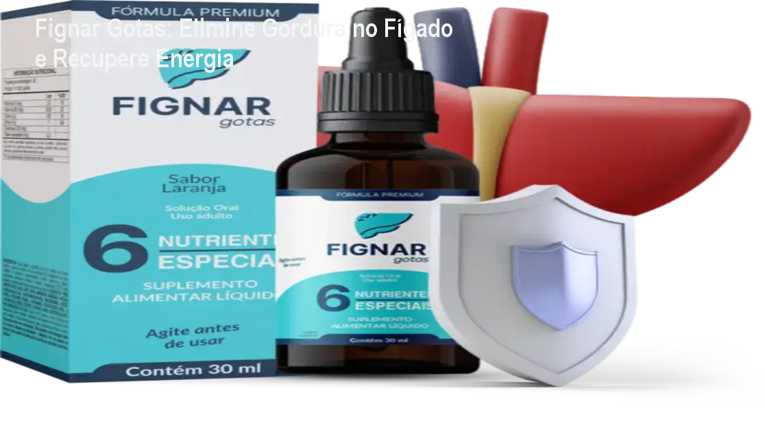 Frasco de Fignar Gotas sendo aplicado sublingual para desintoxicação do fígado