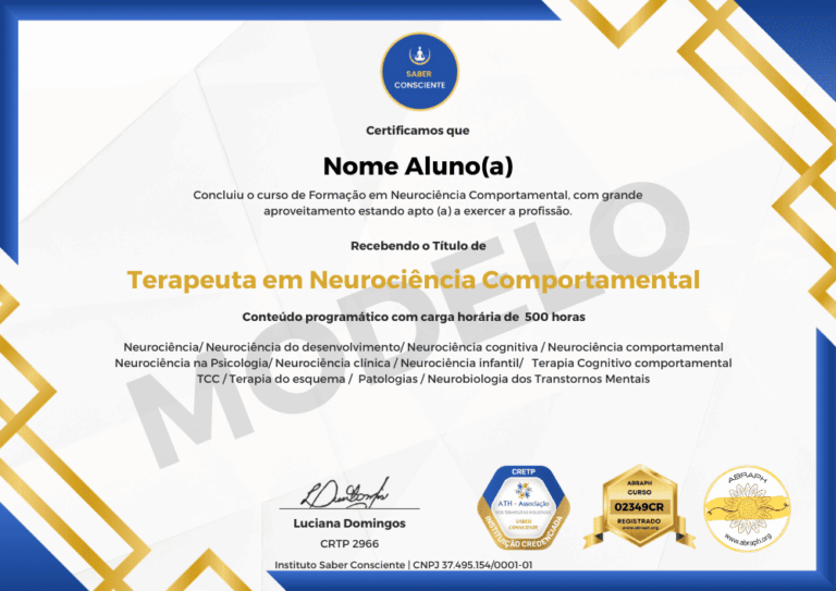Imagem ilustrativa da formação em neurociência comportamental para terapeutas do Instituto Saber Consciente