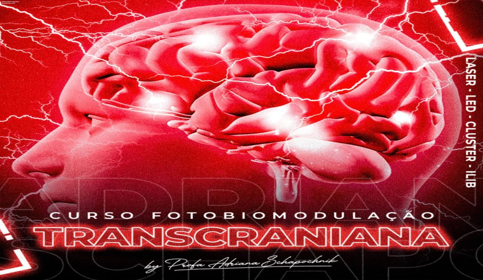 Imagem ilustrativa do curso de Fotobiomodulação Transcraniana mostrando aplicação de laser no crânio para melhorar funções neurológicas