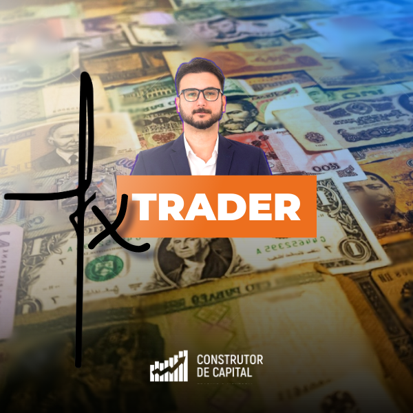 Trader analisando gráficos de Forex, indicadores macroeconômicos e mapas de fluxo de ordens em um ambiente de trading high‑tech.