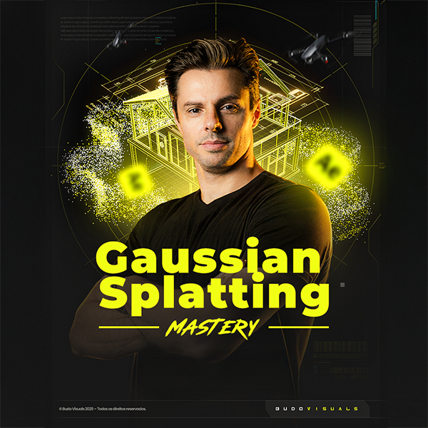 Imagem do curso Gaussian Splatting Mastery de Gabriel Pitsch Sehn mostrando render 3D volumétrico no After Effects