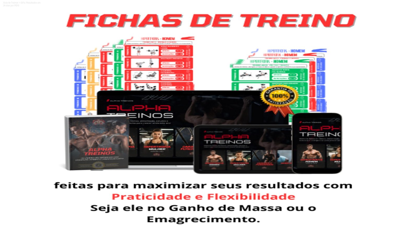 Imagem do Guia Completo de Treinos com GIFs mostrando exercícios práticos para casa ou academia, ideal para iniciantes que buscam resultados rápidos
