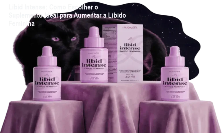 Frasco de Libid Intense em gotas sublinguais ao lado de uma mulher sorrindo, mostrando mais energia sexual