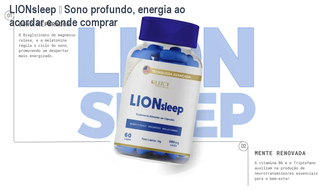LIONsleep cápsulas para melhorar o sono profundo e despertar com energia