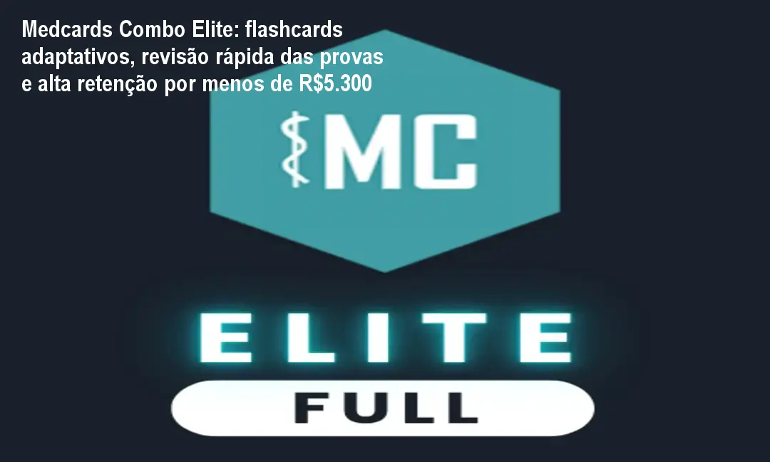 Imagem do Medcards Combo Elite mostrando a tela de flashcards adaptativos sendo usada por um estudante para revisar rapidamente antes da prova de residência.