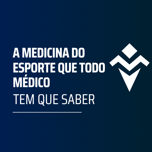 Ilustração de Dr. Guilherme Adami em clínica esportiva, rodeado por ícones de ECG, halteres, suplementos e gráficos de VO2, representando o curso Medesportepapers de medicina do esporte para médicos.