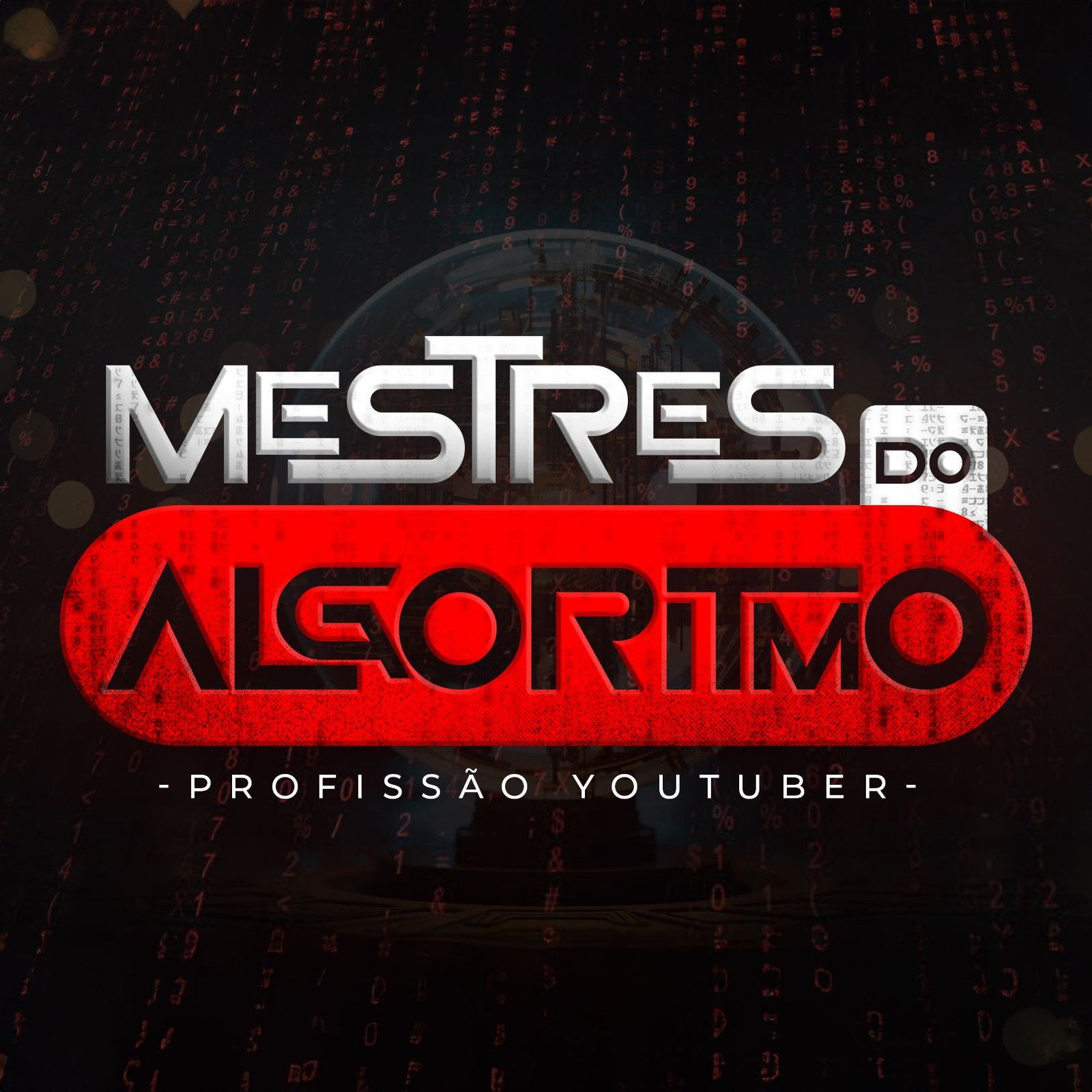 Imagem promocional do curso Mestres do Algoritmo mostrando estratégia de canais dark, automação com IA e ganhos em dólares