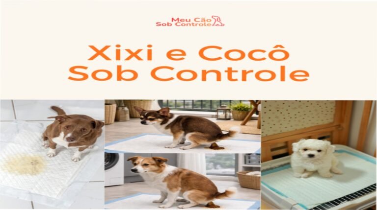 Imagem promocional do método Xixi e Cocô Sob Controle mostrando apostilas digitais e máquinas de salgados em operação