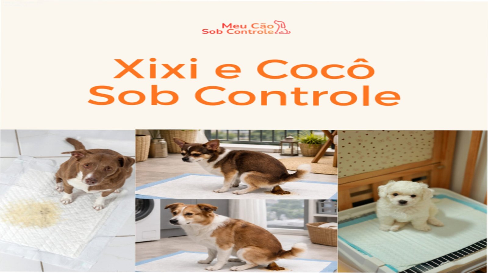 Imagem promocional do método Xixi e Cocô Sob Controle mostrando apostilas digitais e máquinas de salgados em operação