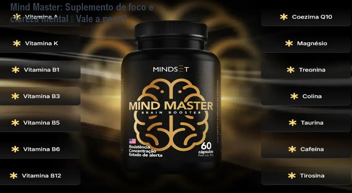 Cápsulas de Mind Master para melhorar foco e clareza mental