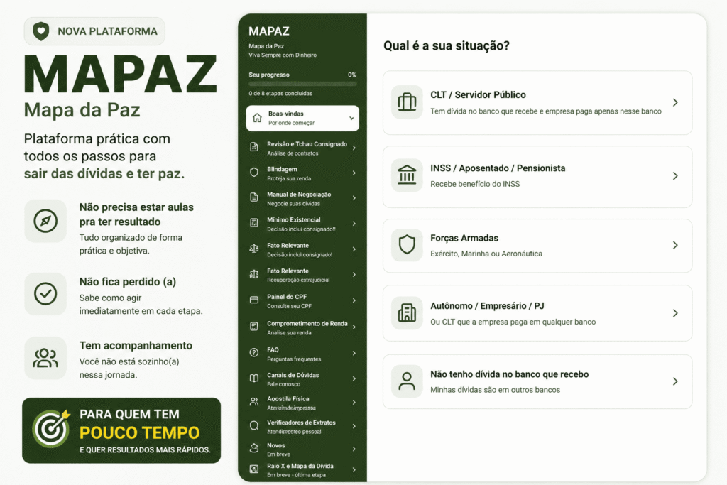 Nadia Pace em sua mentoria financeira, mostrando documentos e tablet com a estratégia do Protocolo Nadia Pace para reduzir dívidas em até 95%.