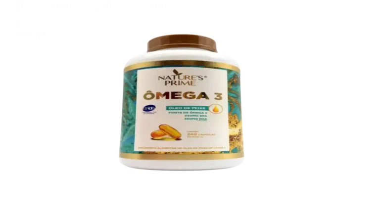 Cápsulas de Ômega 3 Nature's Prime sendo tomadas para melhorar a saúde cardiovascular e mental