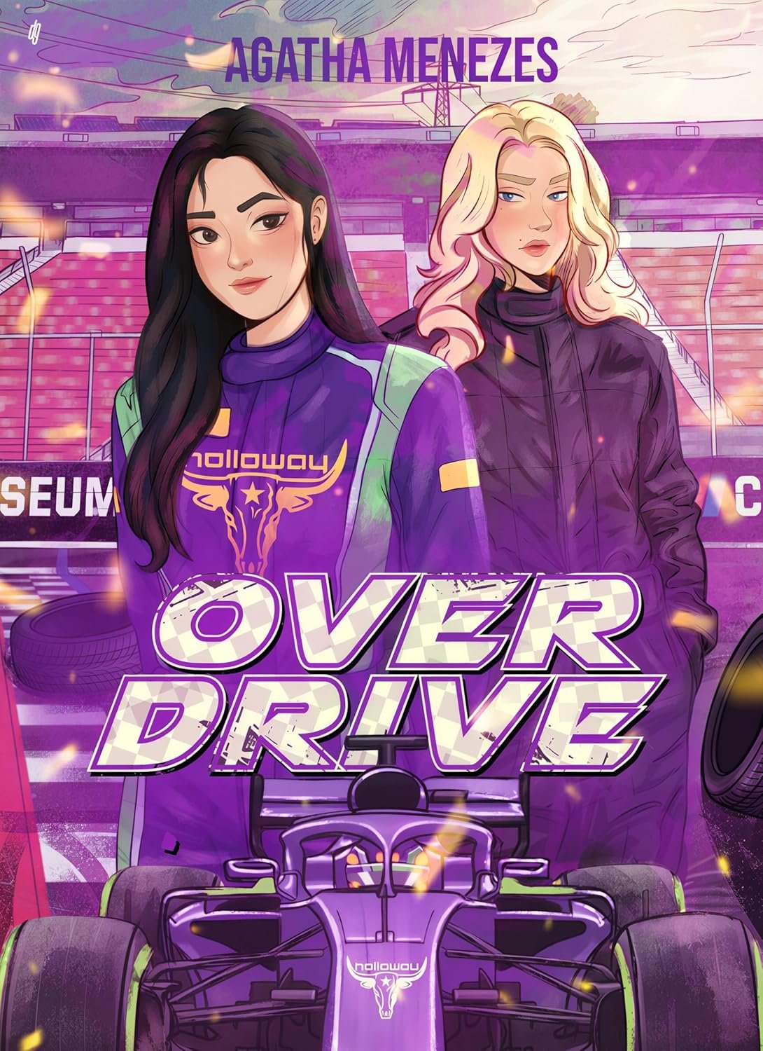 Capa do livro Overdrive de Agatha Menezes, romance sáfico ambientado na Fórmula 1
