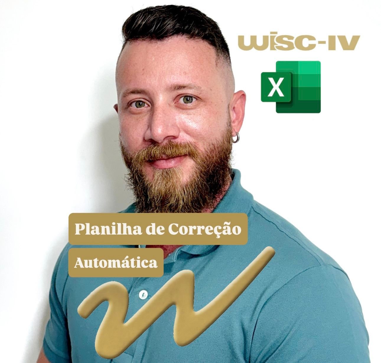 Planilha Excel automática para correção do WISC‑IV com abas por idade e cálculo instantâneo de escores