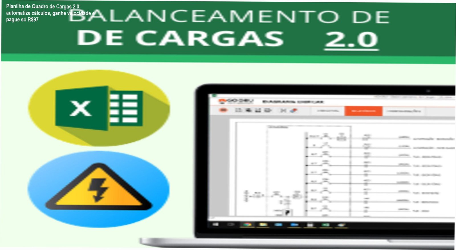 Planilha de Quadro de Cargas 2.0 automatizando cálculos elétricos e gerando relatórios rápidos