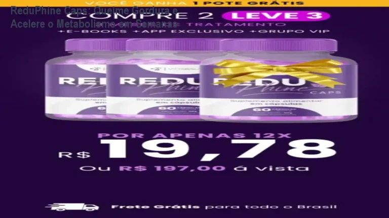 Cápsulas ReduPhine Caps sendo usadas antes das refeições para queima de gordura