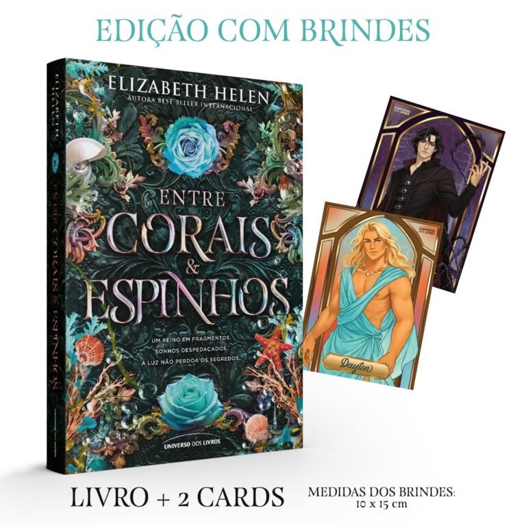 Ilustração de Rosa e Dayton no Vale Feérico, rodeados por corais, espinhos e ruínas das estações, prontos para a batalha final da série Entre Corais e Espinhos 4.